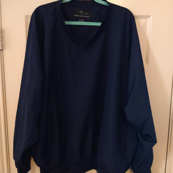 Page & Tuttle Blue V Neck Golf Pullover Windbreaker Men's sz 2XL - Picture 3 of 6